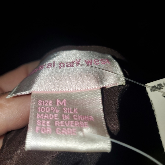 NWT Brown Silk Central Park West skirt beaded size medium pleated MSP 175 - Picture 3 of 8